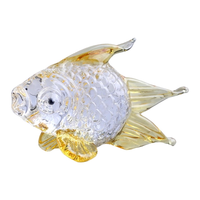 Figura de vidrio soplado a mano, centro de mesa, artesanía, colección de adornos para estudio Dorado