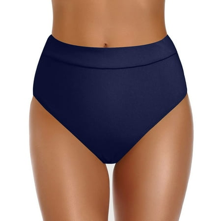 Sopiago Women s Bikini Bottoms High Waist Bathing Suit Bottom Retro Basic Full Coverage Swimsuit Bottoms for Women Swim Bottoms Dark Blue XXL