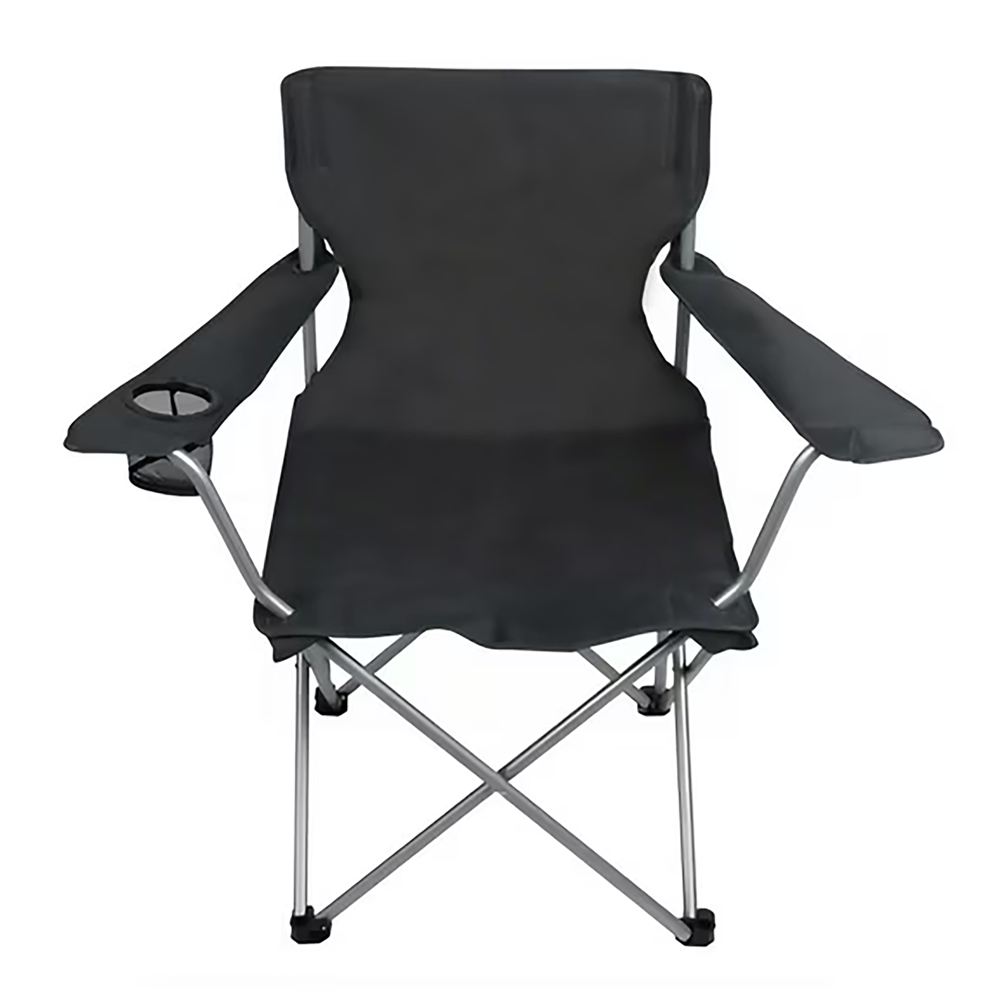Ozark Trail Quad Folding Camp Chair with Cup Holder, Black