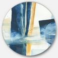 thumbnail image 1 of Designart 'Indigo Panel IV' Geometric Metal Circle Wall Art, 1 of 3