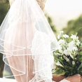 thumbnail image 5 of Short Wedding Veil 2 Layers With Comb Bridal Veil Embroidered Ribbon Vintage Cathedral Wedding Bridal Veil Ideal For Ornamental Wear Wedding Parties Banqu, 5 of 5