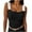 Black Tank Tops for Women, variant on Ernkv Clearance Slim Tank Tops for Women Solid Splicing Color Retro Camisole Sleeveless Square Neck Vest Leisure Comfy Relaxed Beach Blouses Fashion Summer Black L