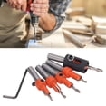 thumbnail image 1 of Countersink Bit Set, Easy Installation Multi Specifications Plastic Storage Box 5PCS Wood Countersink Bits  for Pinewood Plate, 1 of 7