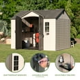 thumbnail image 4 of Lifetime Lockable DIY Polyethylene Storage Shed, 71.25 Sq. ft., 10' x 8', Tan & Gray (60393), 4 of 24