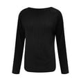 thumbnail image 3 of SDNall Sweaters For Women，Long Sleeve Shirts For Women 2025 Fall Clothes Tunic Tops Loose Fit Dressy Crewneck Pullover Sweaters Curved Hem, 3 of 5