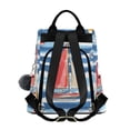 thumbnail image 2 of FORMRS Women's Travel Backpack Purse Anti-Theft Hidden Pockets Casual Shoulder Bag, Red Sailboats, 2 of 7