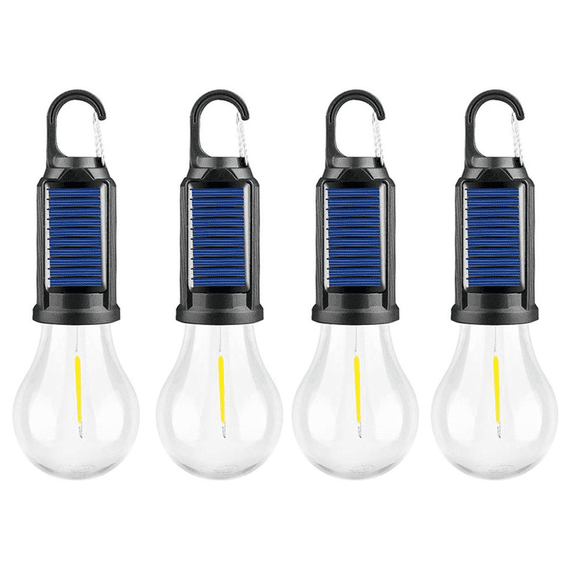 4 Packs Solar Tent Lights, Tent Lights for Camping with Led, Camping Lanterns with Clip Hook, Outdoor Hanging Light Bulbs for Camping, Decorations