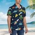 thumbnail image 5 of Balery Funny Spaceships Print Men's Hawaiian Shirts Short Sleeve Beach Shirt Relaxed Fit Vacation Button Down Shirts-Medium, 5 of 9