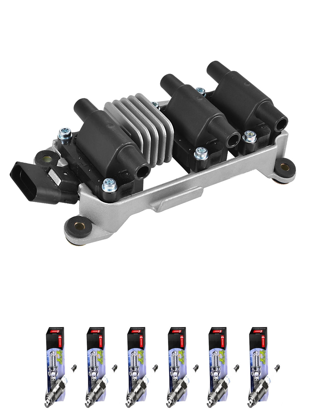 Set of 1 ISA Ignition Coils and 6 Denso Spark Plugs Compatible with