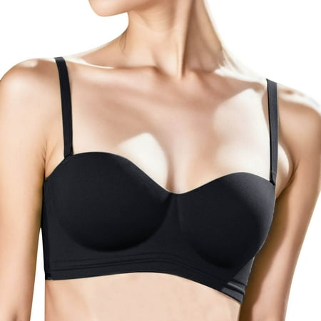 MIASHUI Bras Women Casual Solid Color Thin No Steel Ring Seamless Bra Adjustable Shoulder Strap Beauty Back Underwear Bras for Women Black