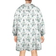 thumbnail image 2 of Wearable Oversized Blanket,Light Blue Christmas Snowman Pattern Wearable Blanket Hoodie for Adults,Cozy Hooded Blankets with Super Pockets,Super Warm Fuzzy Pullover for Women & Men, 2 of 6