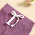 thumbnail image 6 of LNMQLPDBS Baby Clothes for Girls Ribbed Layered Ruffle Long Sleeve Solid Color Pullover Letter Romper & Elastic Waist Pants 2pcs Outfits Newborn Gift Set Baby Girl Clothes for Home Outdoor Daily, 6 of 9