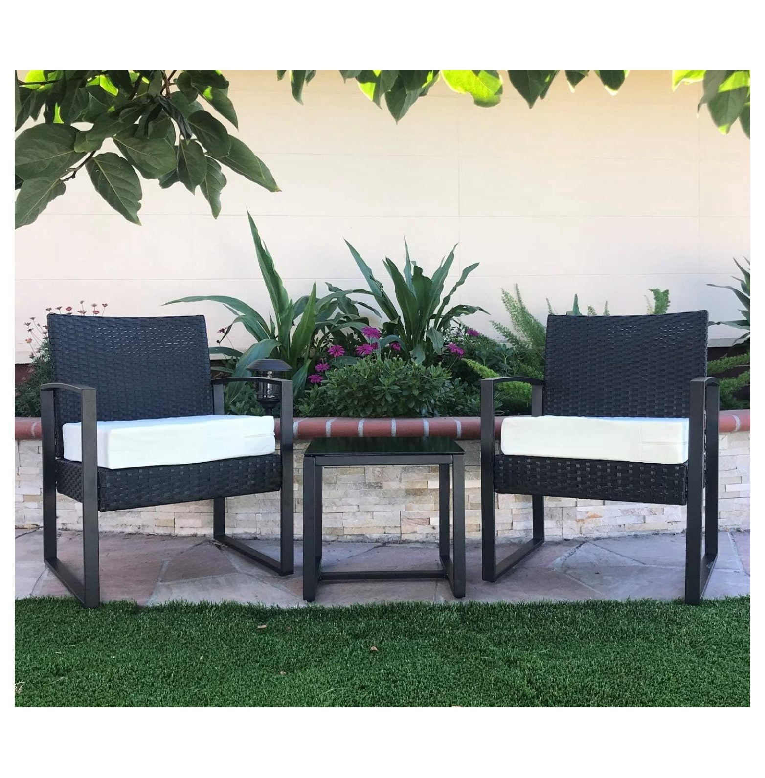 Indoor Outdoor Water High UV Resistant Patio Chair Cushion Cover (Cream White, 24"x24"x4" (2 Covers))