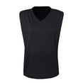 thumbnail image 2 of Summer Saving Clearance 2024! POTETI Womens Spring Shirts Black Solid Sleeveless V-neck T-shirt With Shoulder Pad Loose Vest, 2 of 4
