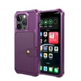 thumbnail image 3 of for iPhone 16 Pro Case with Credit Card Holder, Magnetic Back Flip Case PU Leather Wallet Cover for Women Men, All-Round Shockproof Rugged Protective Phone Case for iPhone 16 Pro, Purple, 3 of 7