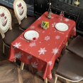 thumbnail image 3 of Red Christmas Snowflake Pattern Rectangle Tablecloth 60"x102",Waterproof Polyester Rectangle Table Cloth, Wipeable Spillproof Polyester Tablecloth for Dining, Camping, Indoor and Outdoor, 3 of 6