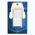 thumbnail image 1 of Metal Light Switch Plate Cover Cute Pomeranian Puppy Dog Pocket DOG003, 1 of 1