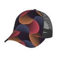thumbnail image 6 of Lsque Circular Stripes Printed Trucker Hat - Baseball Cap for Men Women - Breathable Mesh Side, Adjustable Fit - for Casual Wear, 6 of 7