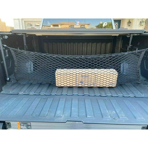 EACCESSORIES EA Trunk Organizer Cargo Net for GMC Sierra 2013-2023 – Envelope Style Cargo Net for Pickup – Premium Mesh Elastic Car Trunk Organizer Vehicle Carrier Storage – Compatible GMC Sierra
