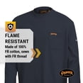 thumbnail image 3 of Pioneer FR Cotton Long Sleeve T-Shirt - Flame Resistant Safety Work Shirt - 100% Cotton - ARC 2 - Chest Pocket - Navy Blue, 3 of 8
