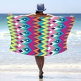 thumbnail image 5 of LLDYYDS Large Beach Towel Oversized - Cotton Velour 39 x 71 Inch Rainbow Striped Terry Pool Towel, Cabana Soft Swimming Towel for Adults Women Men, 5 of 6