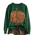 thumbnail image 2 of FASHOFT Halloween Sweatshirt for Women Leopard Print Pumpkin Graphic Pullover Long Sleeve Crew Neck Tops Cozy Fall Winter Sweatshirts XXXL, 2 of 4