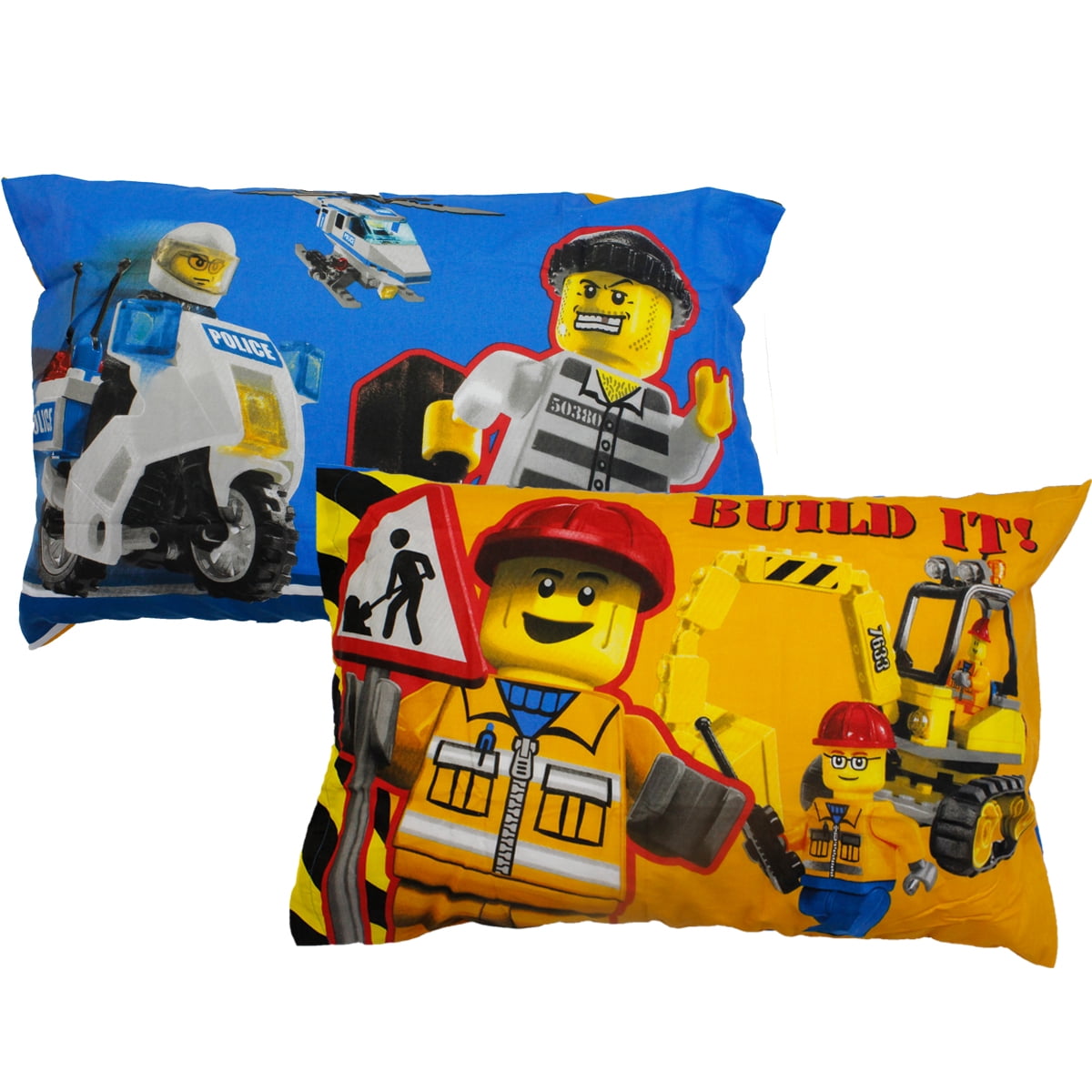2pc Lego Pillowcase Set Lego City Build It Reversible Bed Pillow Covers