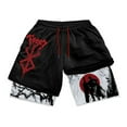 Anime 2 in 1 Workout Running Shorts for Men Athletic Quick Dry Gym
