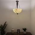thumbnail image 2 of Tiffany Pendant Lights Ceiling Light Glod Stained Glass Crystal Beans LED Bulbs Included for Dining Room Living Room 16"W*16"D*60"H, 2 of 7