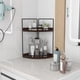 thumbnail image 3 of Organizador de mostrador de baño Dorhors, 2 niveles, madera de nogal, 3 of 6