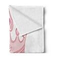 thumbnail image 2 of Queen Soft Flannel Fleece Throw Blanket, Cartoon Style Pink Princess Crown on Pillow Fairy Tail Fantasy Girlish Fashion, Cozy Plush for Indoor and Outdoor Use, 50" x 60", Pale Pink, by Ambesonne, 2 of 5