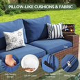 thumbnail image 6 of Aoxun Patio Furniture Set, 6 Pcs Outdoor Patio Furniture Sets with 4in Thicken Cushion, Widen Armrests Wicker Outdoor Sectional for Backyard (Waterproof Cover Include), 6 of 6