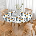 thumbnail image 3 of Boho Floral Decorative Round Tablecloth with Elastic Hem, Fits 38 to 42 Inch Tables, 44" Durable Material for Year Round Use, 3 of 7