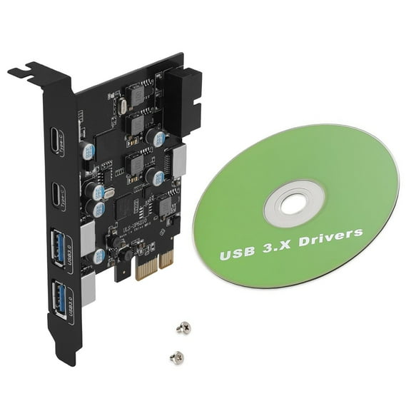 NATEFEMIN PCIe USB Card with USB-C USB-A USB-E 19-Pin Ports 5Gbps for PC Desktop Win XP/10/Linux/Mac