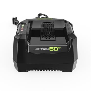 Greenworks 60V UltraPower Dual-Port Battery Charger - 10 Amp, Charges Two 60V Batteries At Once