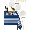thumbnail image 2 of Blue Striped Table Cloth, Farmhouse Blue White Stripes Waterproof Tablecloth for Rectangle Tables, Reusable Washable Fabric Table Cover for Restaurant Kitchen Dining Tables 54"x108", 2 of 5