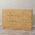 thumbnail image 7 of COZAYH Modern 6 Drawer Dresser with Burl Finish, Wide Wood Chest of Drawers Clothes Organizer, Stylish Large Storage Cabinet for Bedroom or Entryway, 7 of 7