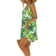 thumbnail image 4 of VBTAPA Summer Dresses for Women Floral Beach Sun Dress Novelty 3D Printed Sleeveless Mini Dresses Holiday Sales Multicolor M, 4 of 7