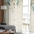 thumbnail image 4 of Sheer Curtains 108 inches Long, Vintage Farmhouse Style Plants Green Leaves Light Filtering Sheer Window Curtains Rod Pocket Voile Drapes for Bedroom Living Room, 52"W x 108"L 2 Panels, 4 of 7