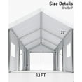 thumbnail image 2 of Ataucjin 20'x13'x10' Heavy Duty Carport,Portable Garage with 180G Side Walls,Front and Rear Doors,Car Shelter for Trucks,Boats,and SUVs, 2 of 7