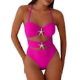 thumbnail image 2 of Lenago Tankini Swimsuits for Women Swimsuit Swim Suits for Women 2025 2026 European And Bikini Swimsuit forborder Solid Color Beach Vacation Bikini Hot Pink L, 2 of 7