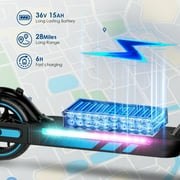 Electric Scooter for Adults, 600W, 30 Miles & 25 MPH Max, 10 Pneumatic Tires Portable Folding Design,Commuting E-Scooter Blue