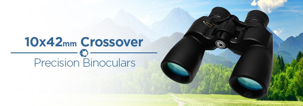 BARSKA AB13502 Crossover 10x42 Waterproof Binoculars for Sports, Boating, Theater, Hunting, etc, Black, One Size
