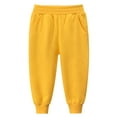 thumbnail image 2 of Akiihool Pant for Boys Boys Pleated Ruffle Trim Pants Twill Chino Pants Long (Yellow,1-2 Years), 2 of 3