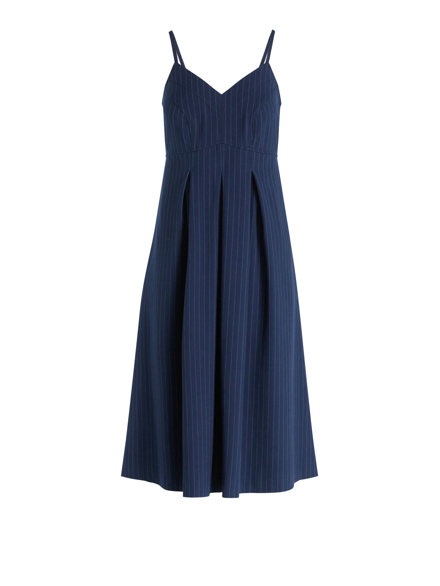 Free Assembly Women's Sleeveless Pinstripe Corset Midi Dress, Sizes 0-16
