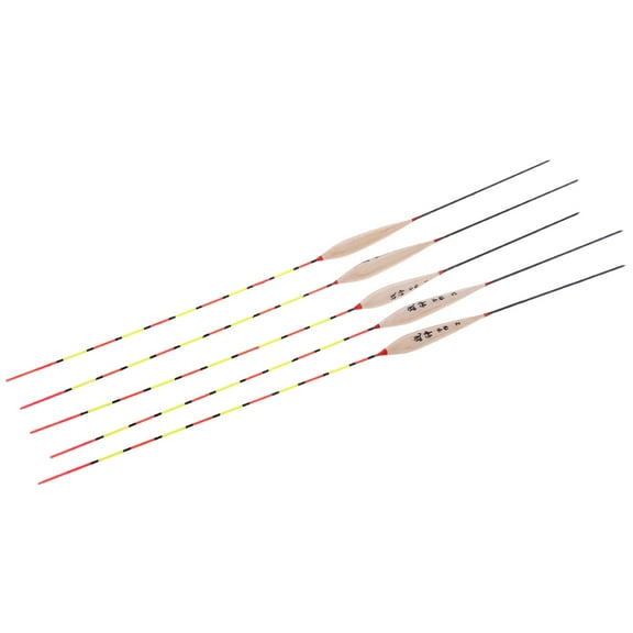 5 Pcs Fishing Float Night Luminuous Tackle Glow Stick Wood Accessories With Lead