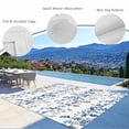 thumbnail image 3 of Outdoor Rug 3x5 ft Blue Leaf Outdoor Large Area Rug Non Slip Rubber Grey Leaves Branches Front Door Mat RV Rug Camping Carpet Patio Outdoor Rugs for Backyard Balcony Deck Porch Indoor, 3 of 9