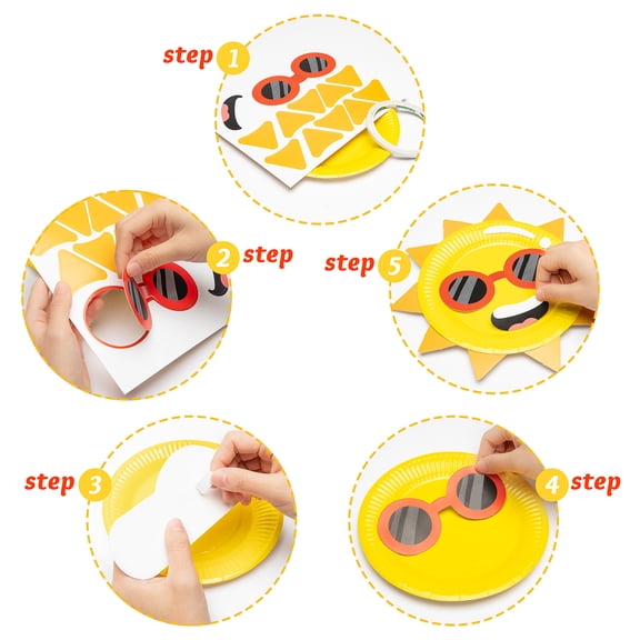 2ooya DIY Paper Plate Planets Crafts Set, Making Plates with Stickers for Baby Shower Birthday Party Decor