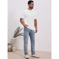 thumbnail image 5 of DARING DIVA Men's Jacquard Texture Crew Neck Short Sleeve Knitted T-Shirt XL White, 5 of 7