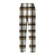 thumbnail image 5 of Cyglowse Mens Pajama Pants Flannel Buffalo Plaid Comfy Lounge Pants PJ Bottoms with Pocket Beige 2XL, 5 of 6